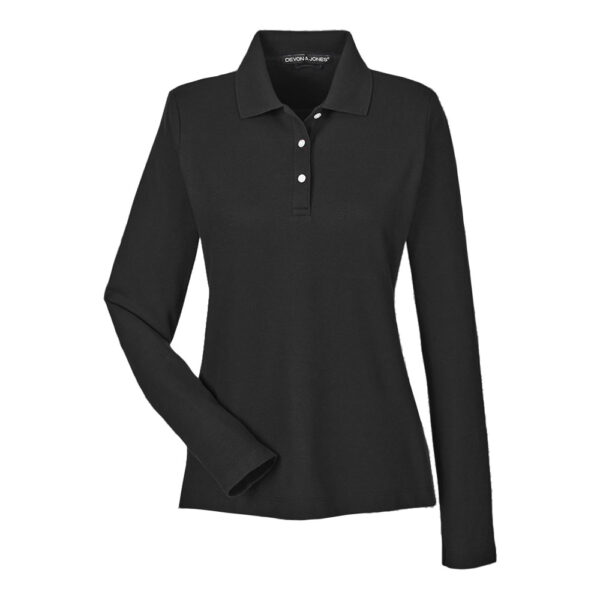 Devon & Jones Women's Pima Piqué Long-Sleeve Polo