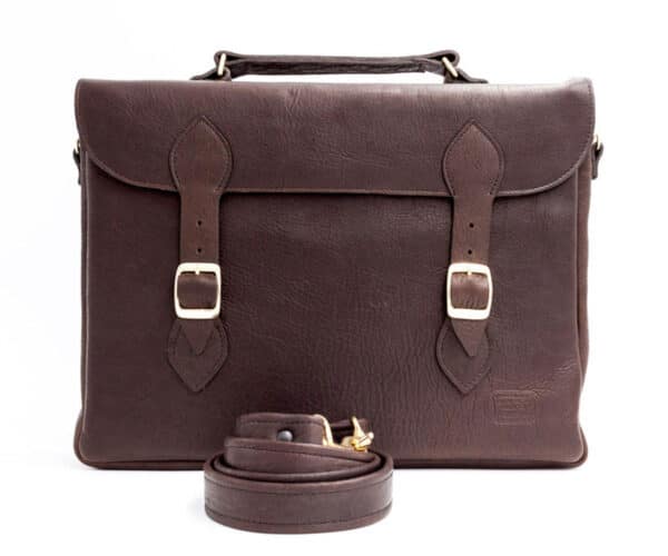 Buffalo Billfold Leather Attache Case with Shoulder Strap